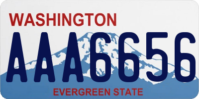 WA license plate AAA6656