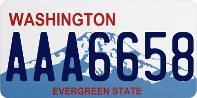 WA license plate AAA6658