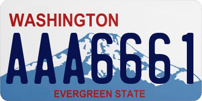 WA license plate AAA6661