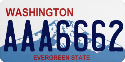 WA license plate AAA6662