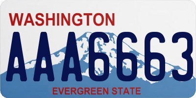 WA license plate AAA6663