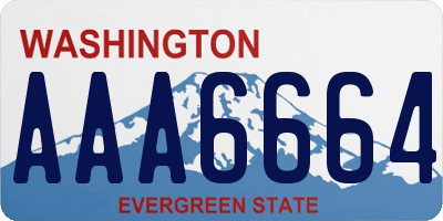 WA license plate AAA6664