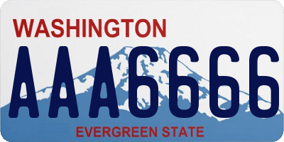 WA license plate AAA6666