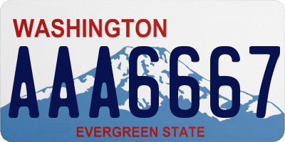 WA license plate AAA6667