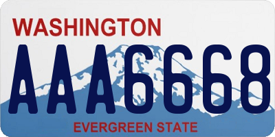 WA license plate AAA6668