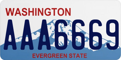 WA license plate AAA6669