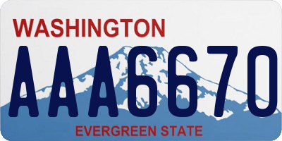 WA license plate AAA6670