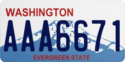 WA license plate AAA6671