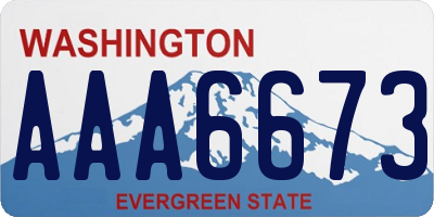 WA license plate AAA6673