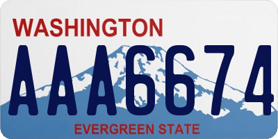 WA license plate AAA6674