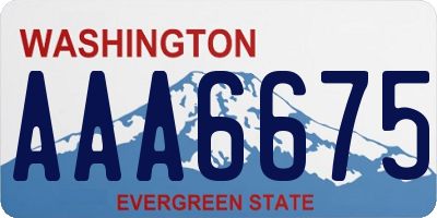 WA license plate AAA6675