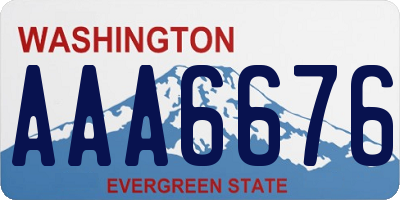 WA license plate AAA6676