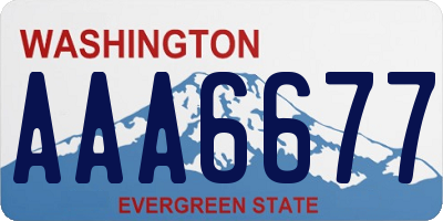 WA license plate AAA6677