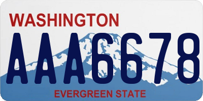 WA license plate AAA6678