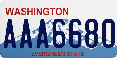 WA license plate AAA6680