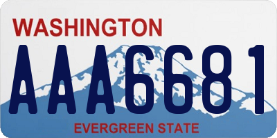 WA license plate AAA6681