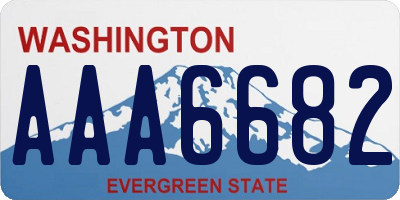 WA license plate AAA6682