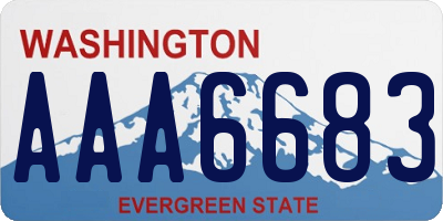 WA license plate AAA6683