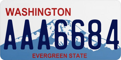WA license plate AAA6684