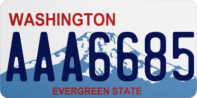 WA license plate AAA6685