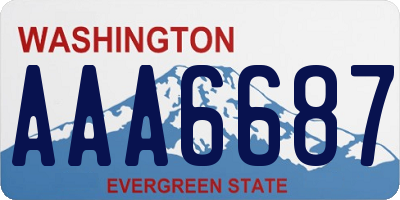 WA license plate AAA6687