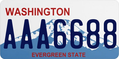 WA license plate AAA6688