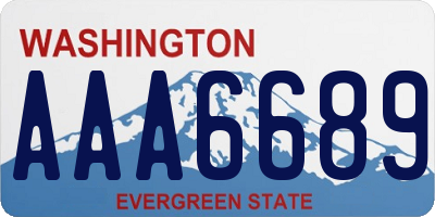 WA license plate AAA6689