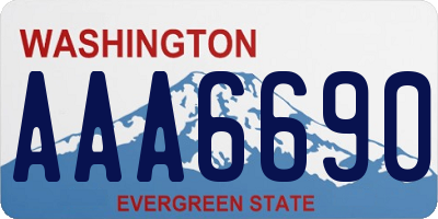 WA license plate AAA6690