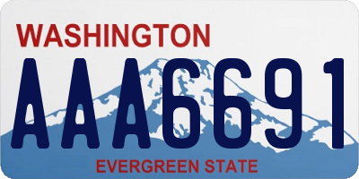 WA license plate AAA6691