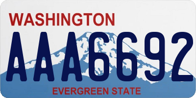 WA license plate AAA6692