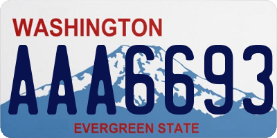 WA license plate AAA6693