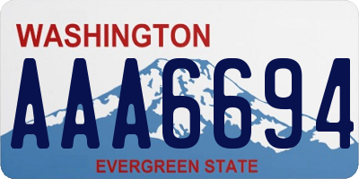 WA license plate AAA6694