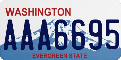 WA license plate AAA6695