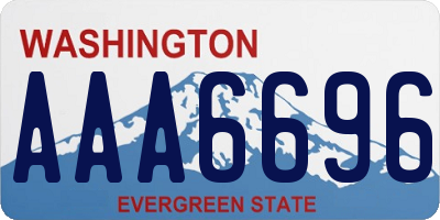 WA license plate AAA6696