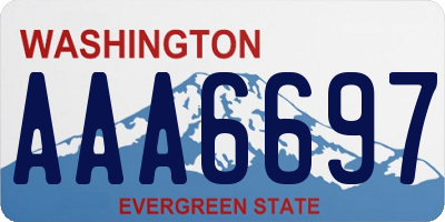 WA license plate AAA6697