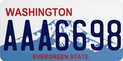 WA license plate AAA6698