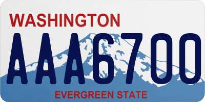 WA license plate AAA6700