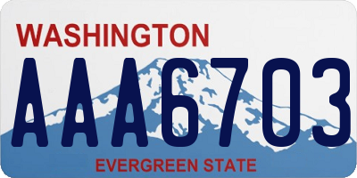 WA license plate AAA6703