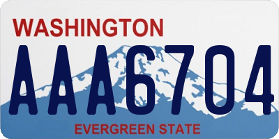 WA license plate AAA6704