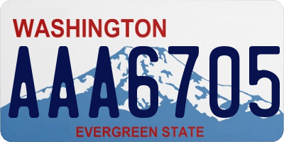 WA license plate AAA6705