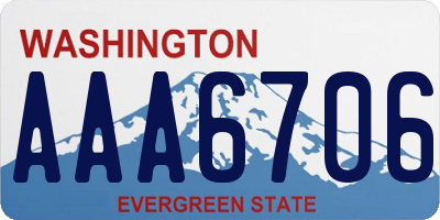 WA license plate AAA6706