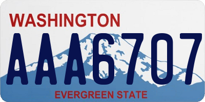 WA license plate AAA6707