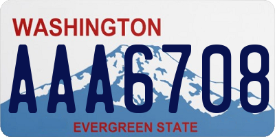 WA license plate AAA6708