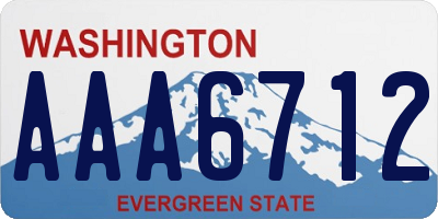 WA license plate AAA6712