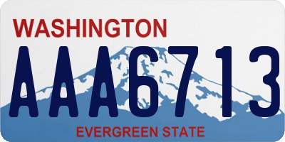 WA license plate AAA6713