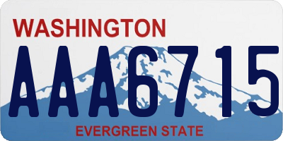 WA license plate AAA6715