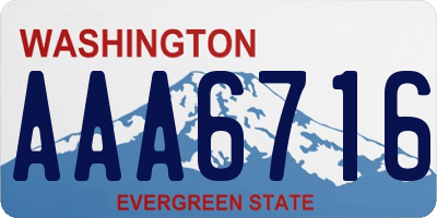 WA license plate AAA6716