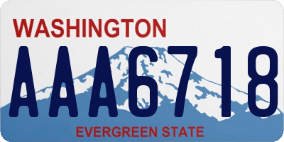 WA license plate AAA6718