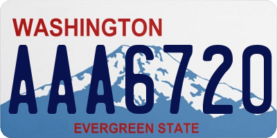 WA license plate AAA6720