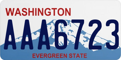 WA license plate AAA6723